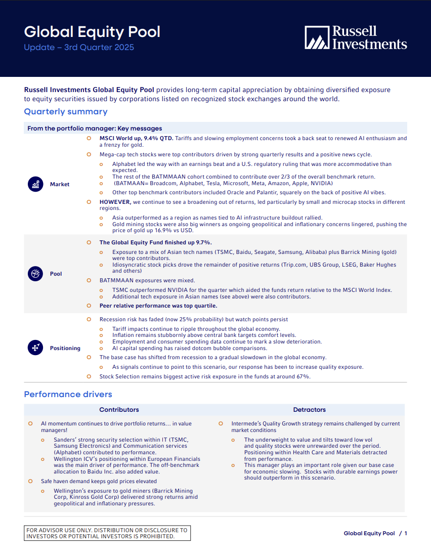 Global Equity Pool Quarterly Update Brochure Thumbnail