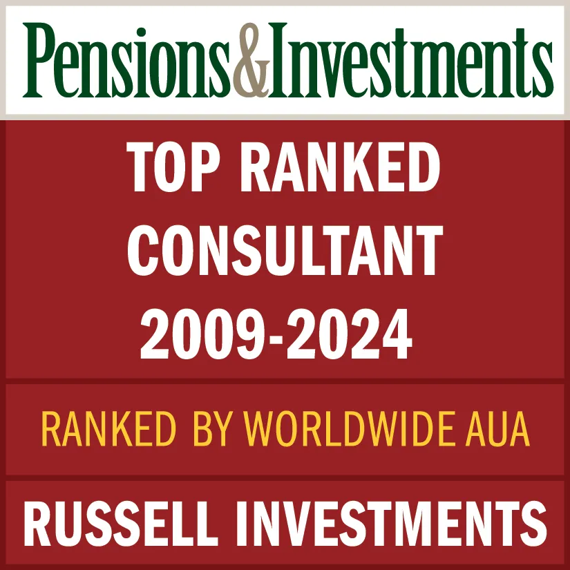 Russell Investments Awarded by Pensions & Investments Top Ranked Consultant 2009-2024 Worldwide AUA