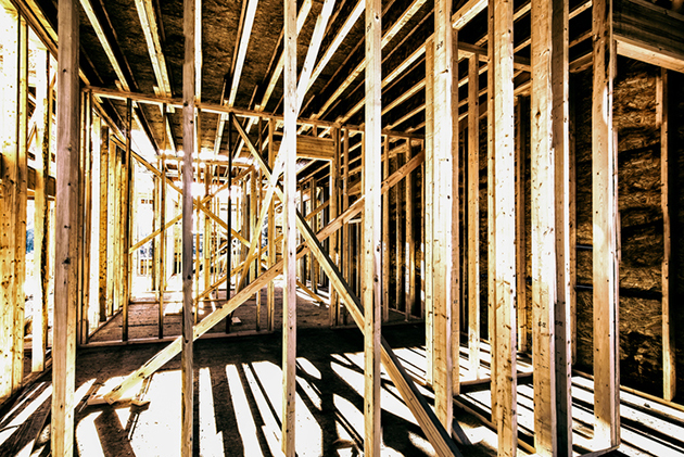 Frames in a house under construction
