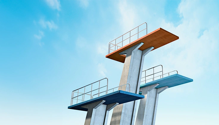 Three diving boards