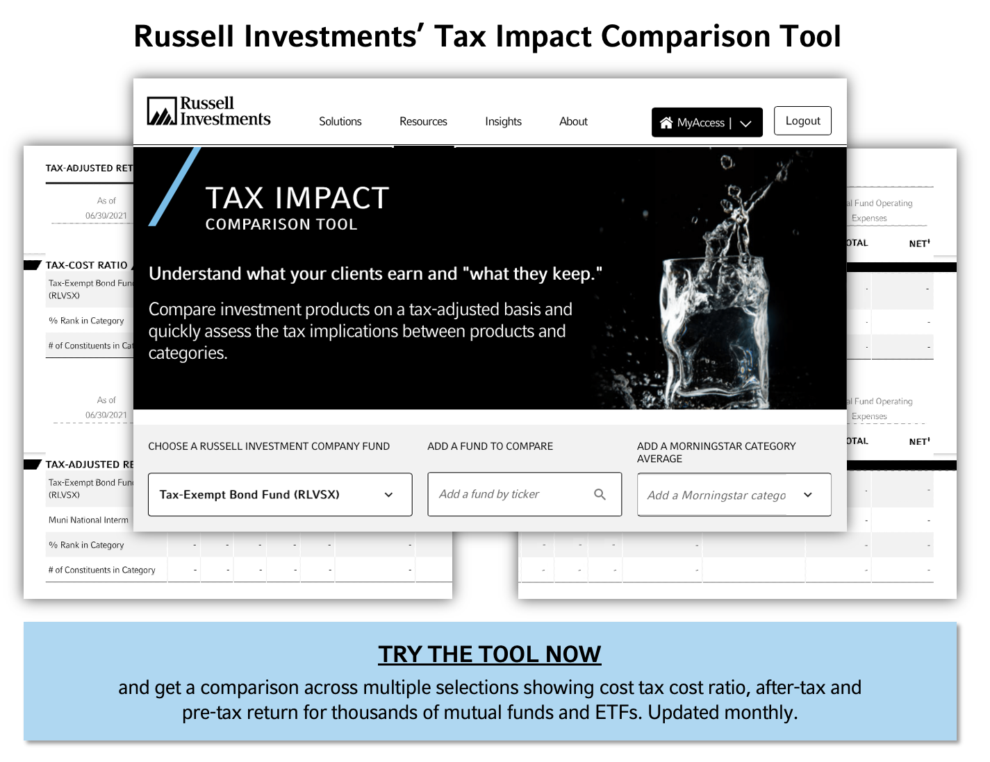 Tax impact comparison tool
