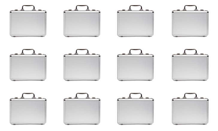 Silver suitcases