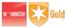 Red and gold membership badge icons