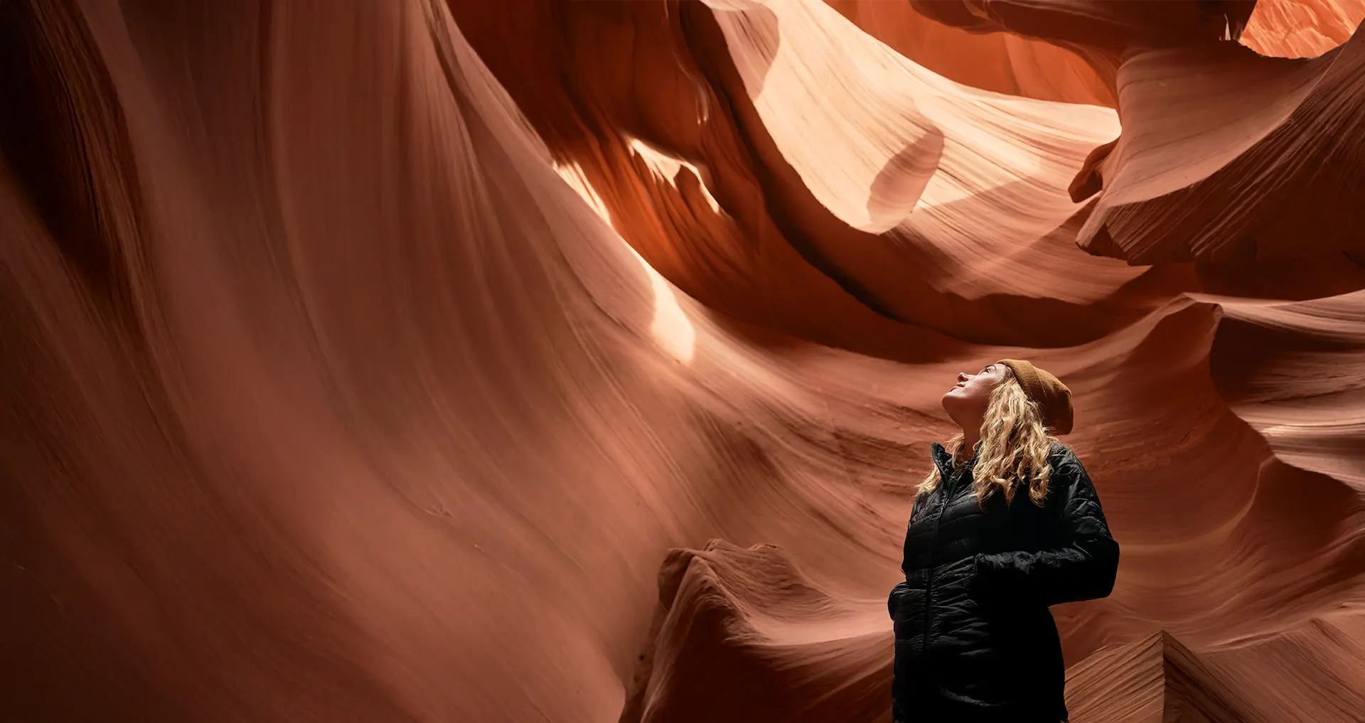 woman in cave