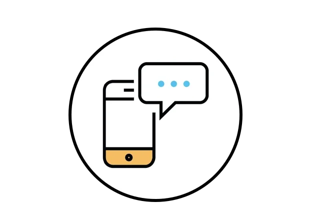 Smartphone icon with chat bubble