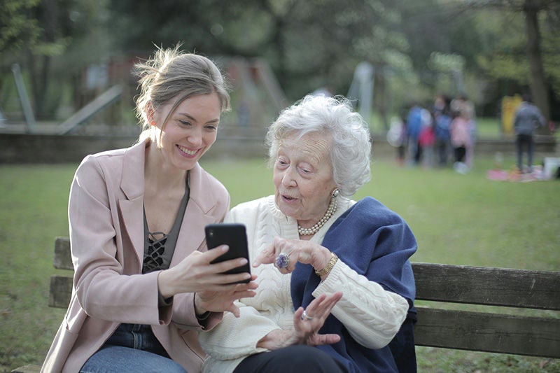 old person signing up