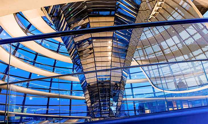 Upwards of a stairway and ceiling