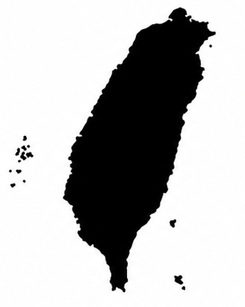 Black silhouette map of Taiwan island
