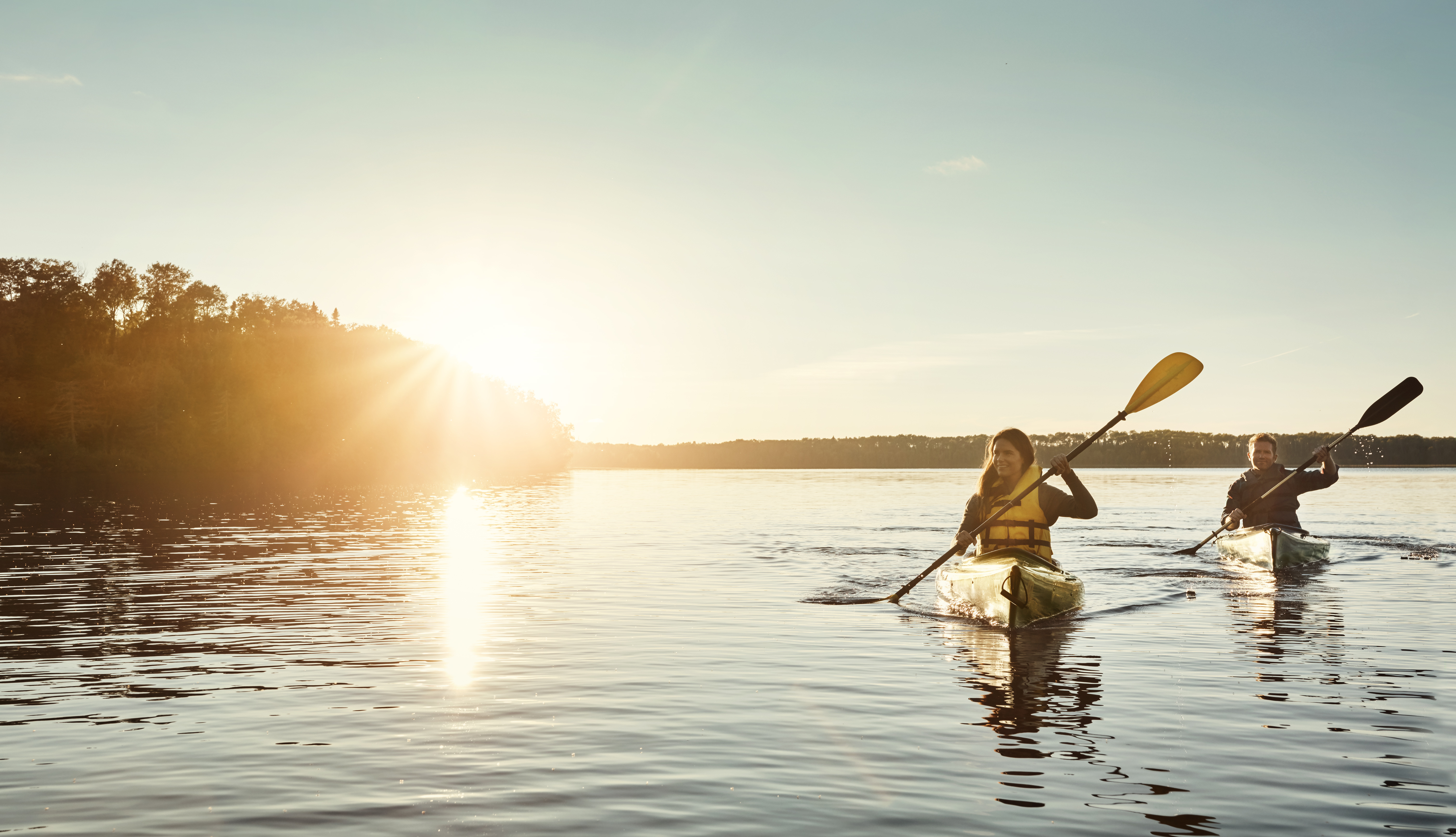 Two people kayaking