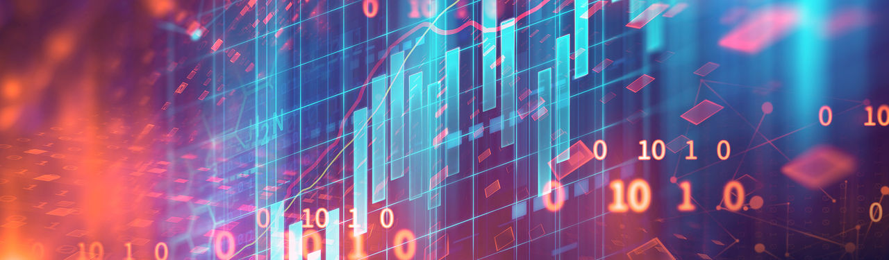 Abstract digital data visualization background