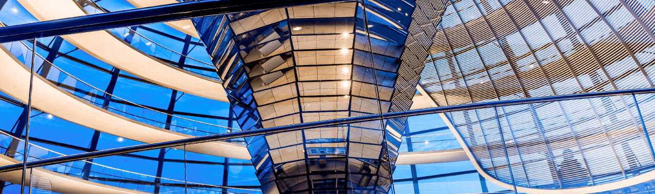 Upwards of a stairway and ceiling