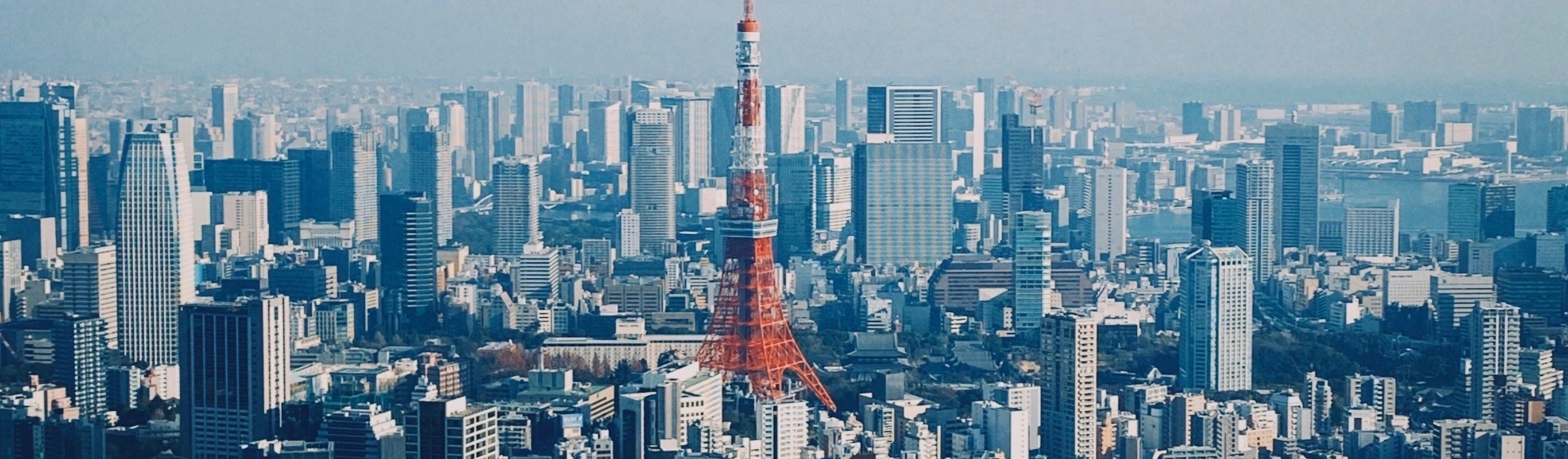 Tokyo cityscape with iconic red tower skyline