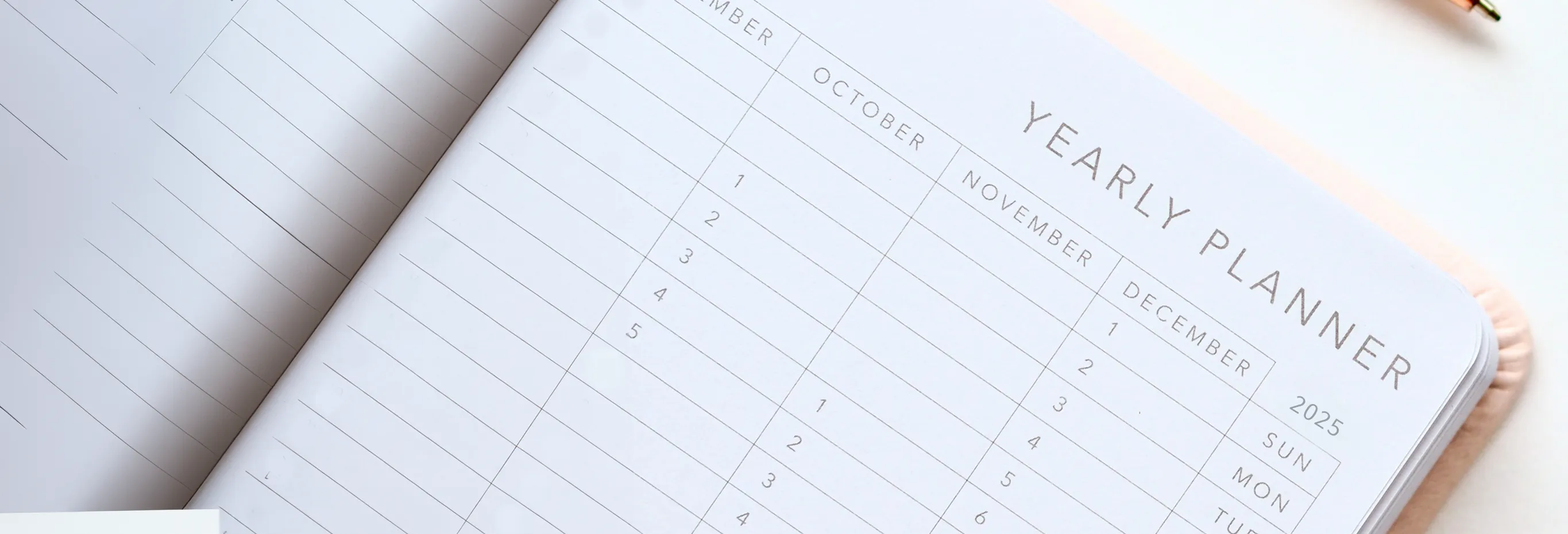 Yearly planner diary