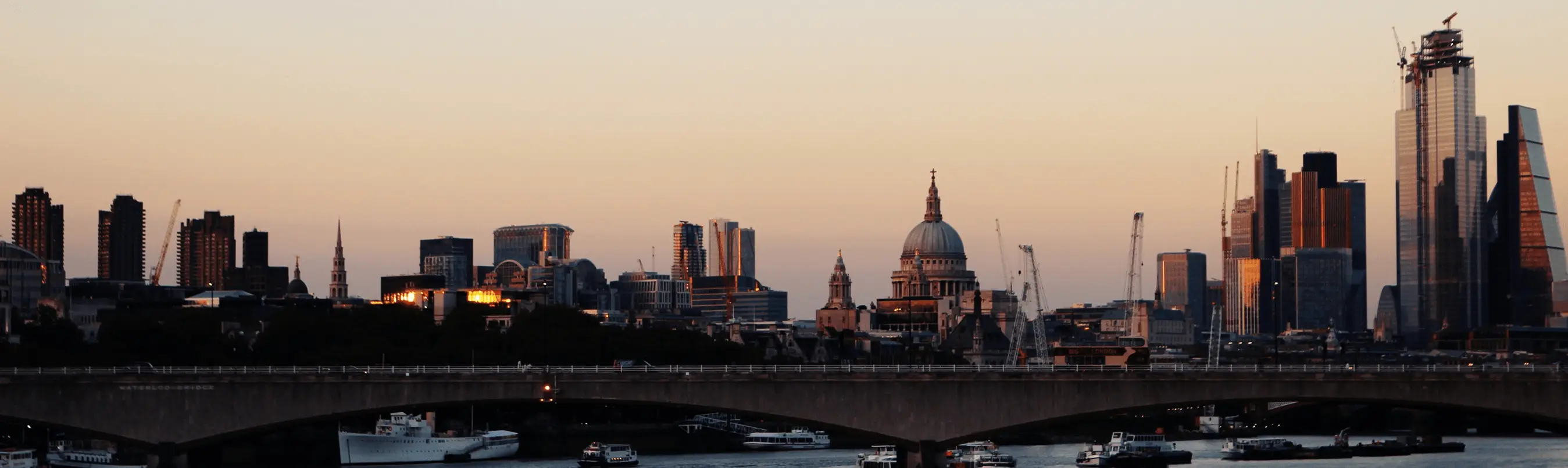 A wide shot of the city of London