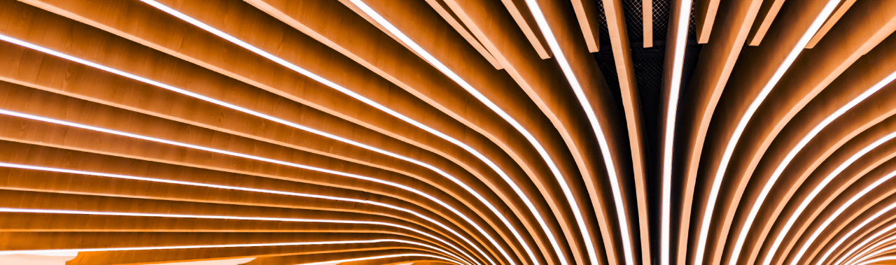 Line patterns going into the ceiling